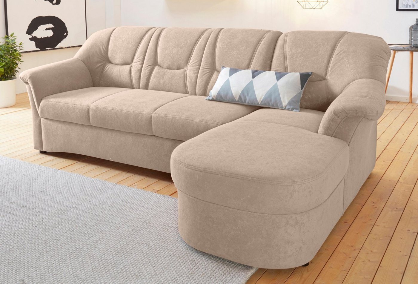 DOMO collection Ecksofa Sarafina L-Form, wahlweise mit Bettfunktion, optional mit Federkern von DOMO collection