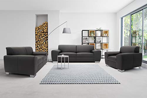 DOMO. Collection Ricardo Sofa, 3-Sitzer Couch, Garnitur in Kunstleder, schwarz, 220x89x81 cm von DOMO. collection