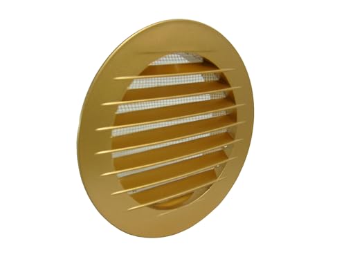DOSPEL KRO Rundes Lüftungsgitter, Goldglanz, Einfache Installation, Ästhetisches Design, für effektive Luftzirkulation, 125Ø von DOSPEL