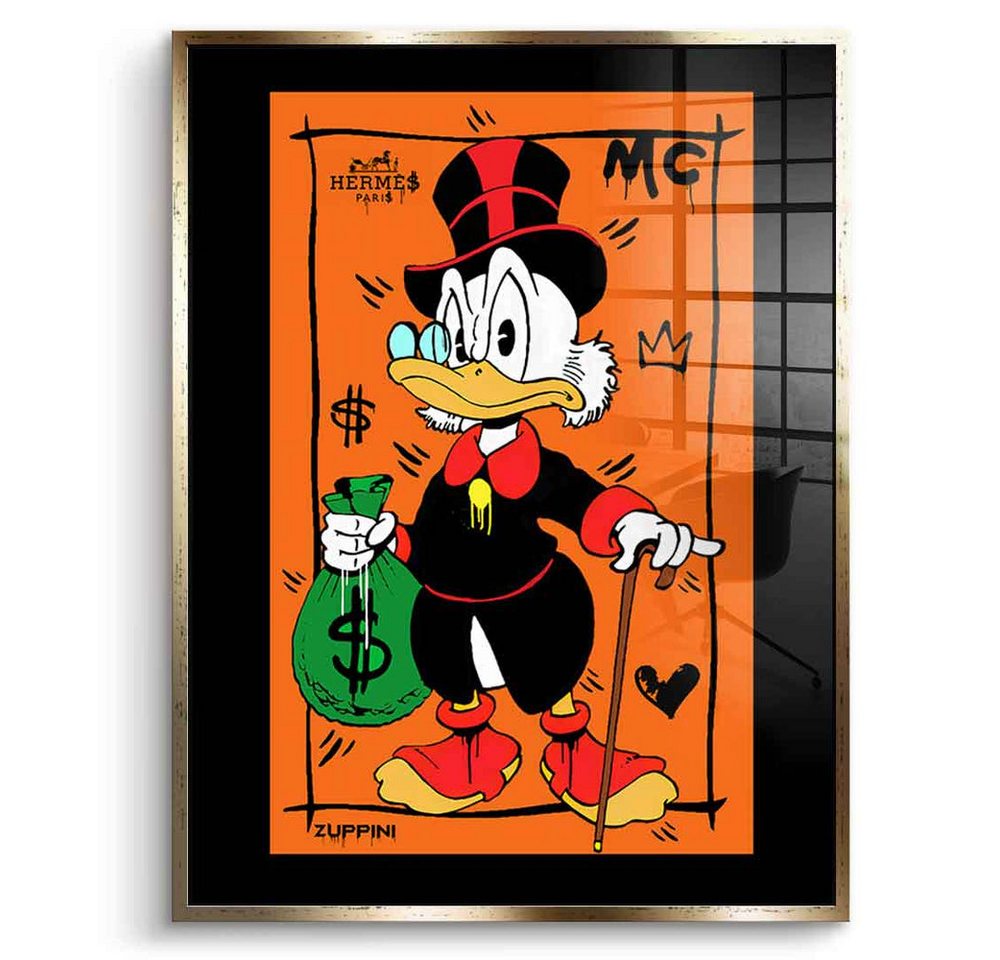 DOTCOMCANVAS® Acrylglasbild Proud Scrooge - Acrylglas, Acrylglasbild Proud Scrooge McDuck Comic Cartoon orange Wandbild von DOTCOMCANVAS®