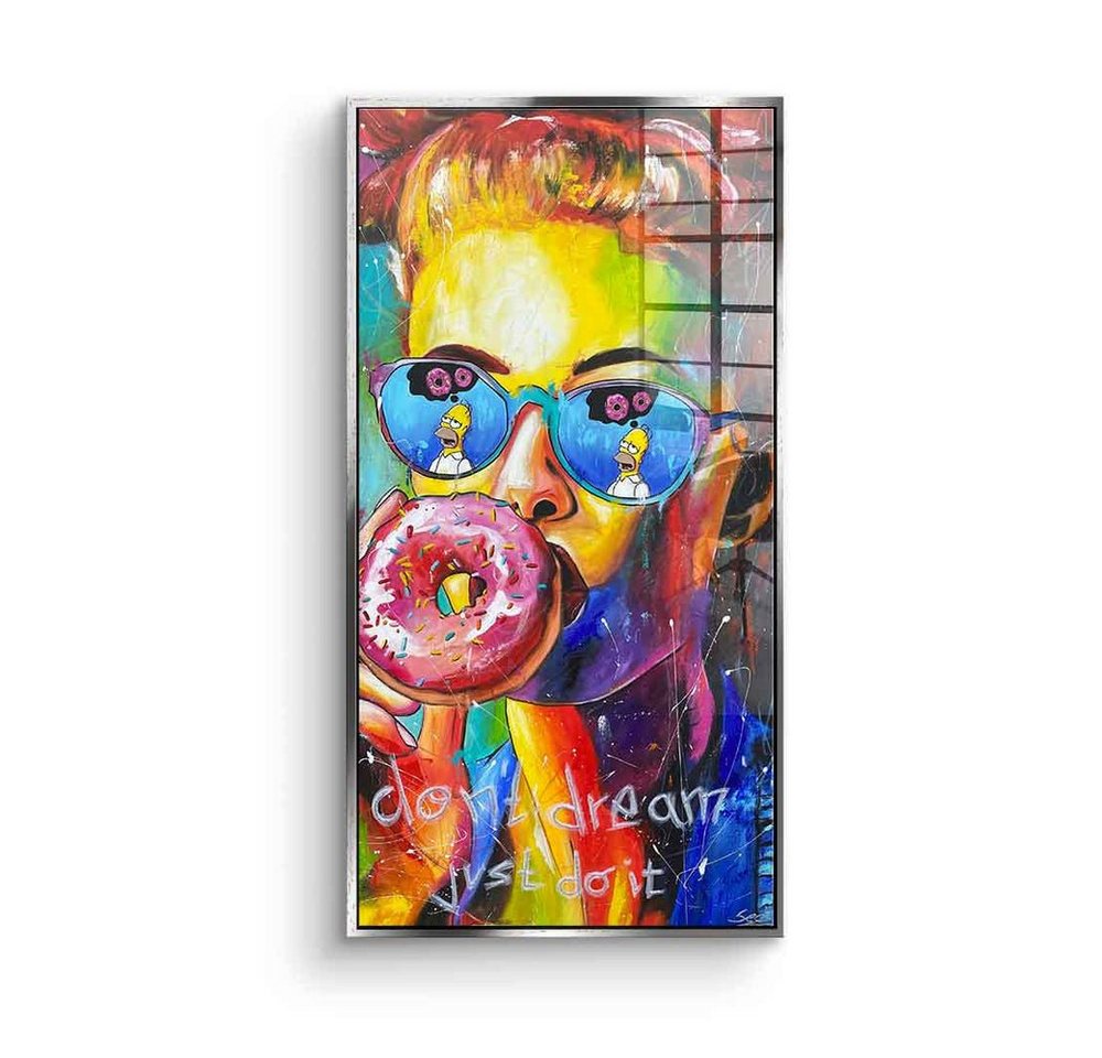 DOTCOMCANVAS® Acrylglasbild Dont Dream - Acrylglas, Acrylglasbild Dont dream Motivation Pop Art Gemälde Porträt Spruch von DOTCOMCANVAS®