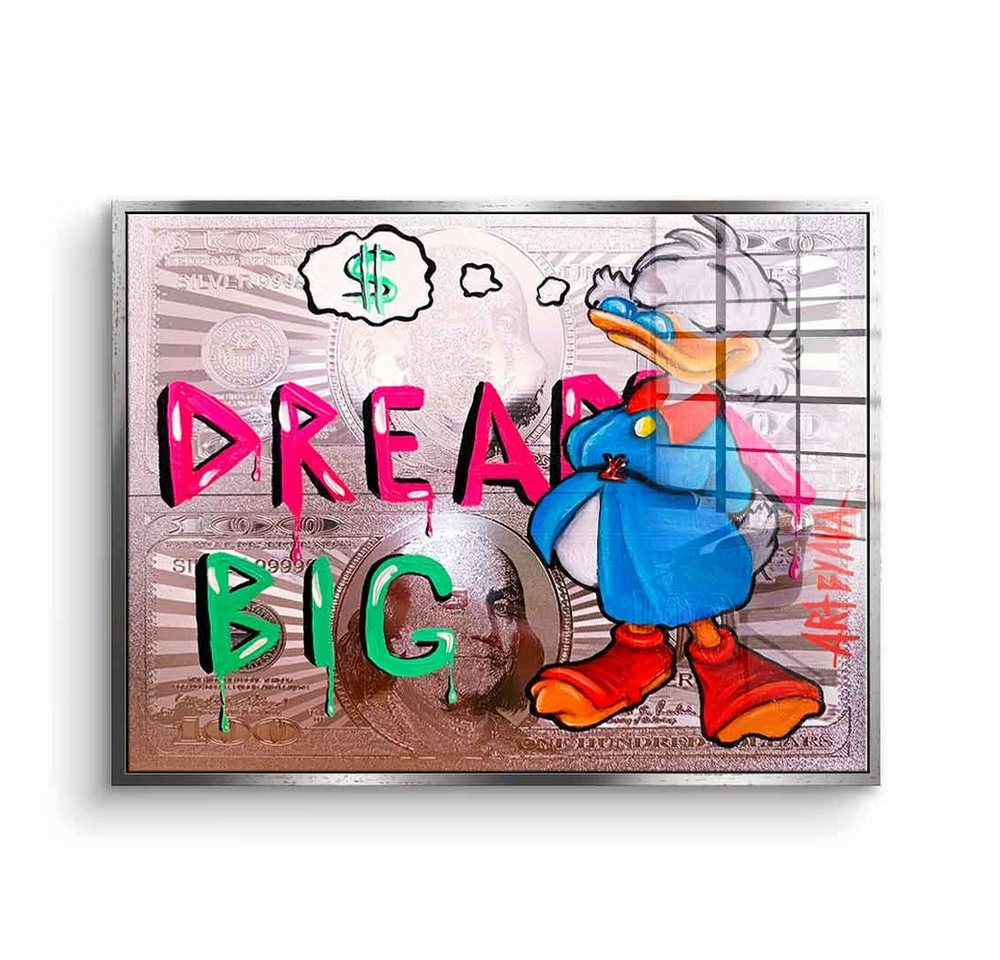 DOTCOMCANVAS® Acrylglasbild Dreaming Dagobert - Acrylglas, Acrylglasbild Dreaming Dagobert Duck dream big Comic Cartoon Geld von DOTCOMCANVAS®