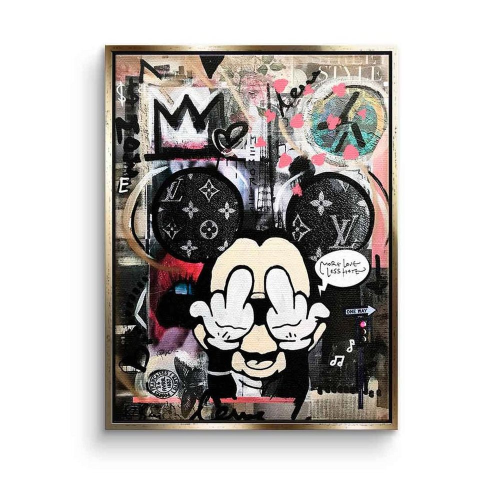 DOTCOMCANVAS® Leinwandbild, Leinwandbild Micky Maus Mickey Mouse Comic collage Pop Art mit premium von DOTCOMCANVAS®