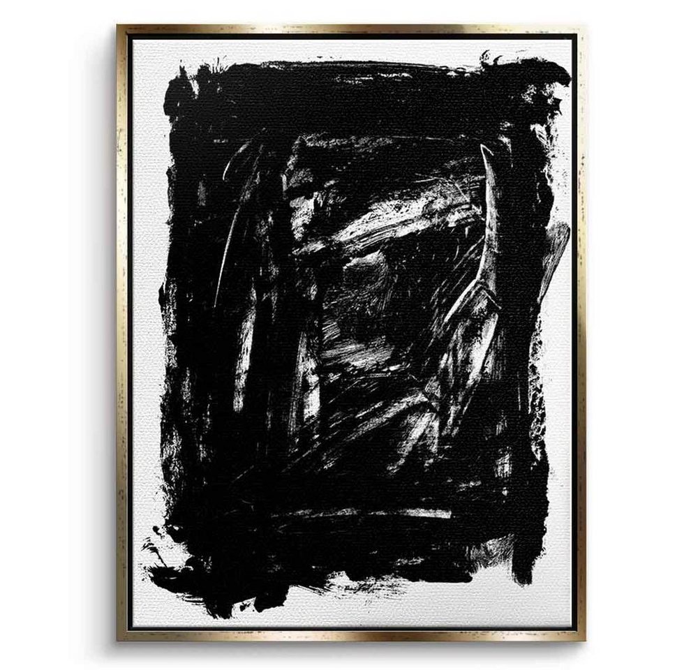 DOTCOMCANVAS® Leinwandbild Silence, Leinwandbild Silence schwarz moderne abstrakte Kunst Druck Wandbild von DOTCOMCANVAS®