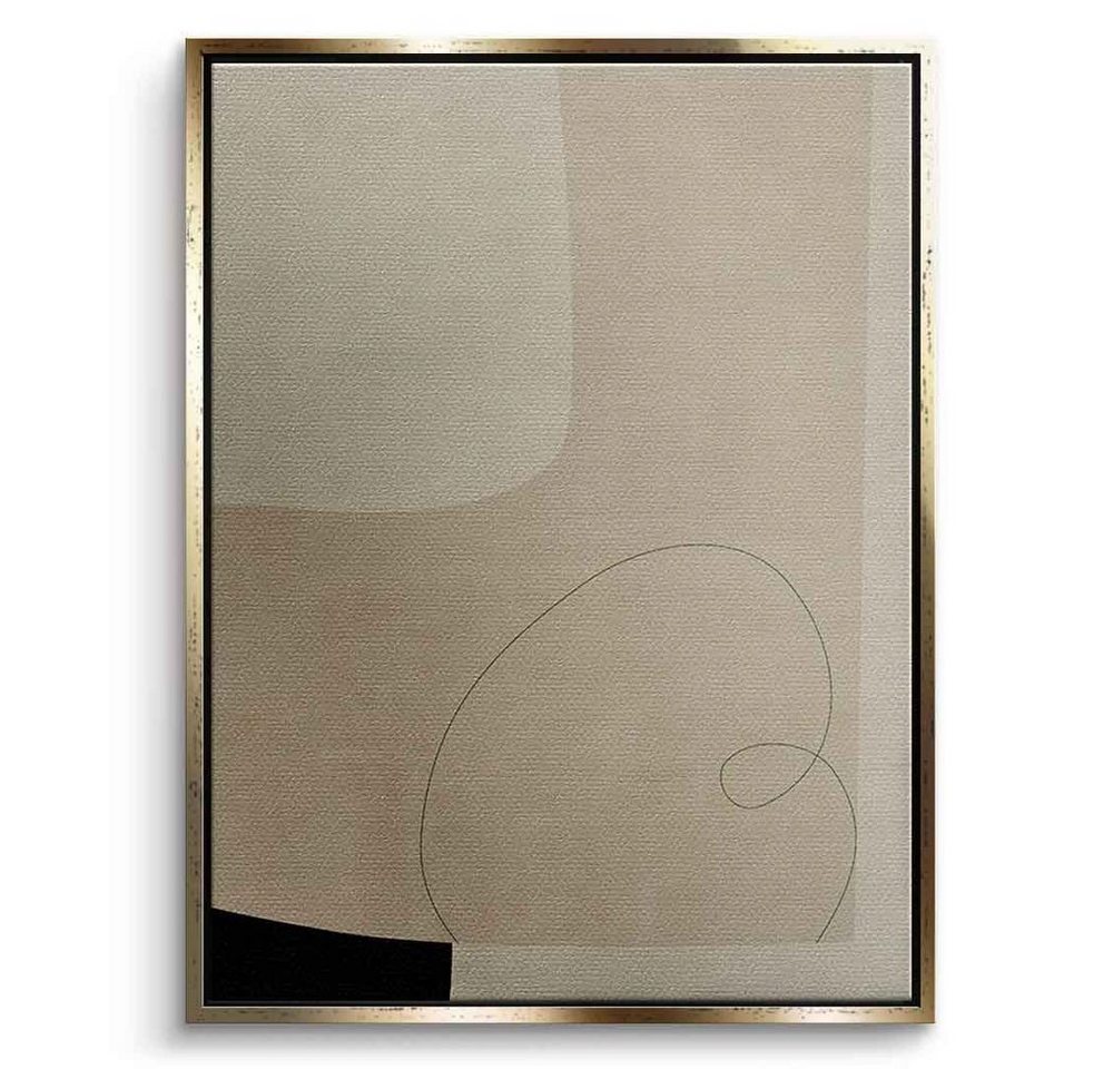 DOTCOMCANVAS® Leinwandbild Thinking, Leinwandbild beige braun moderne abstrakte Kunst Druck Wandbild von DOTCOMCANVAS®