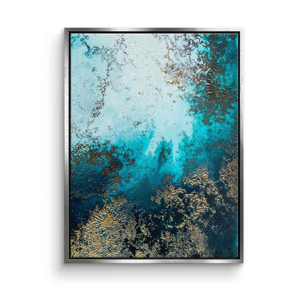 DOTCOMCANVAS® Leinwandbild Clear Water, Leinwandbild Clear Water abstrakt gold weiß blau moderne Kunst von DOTCOMCANVAS®