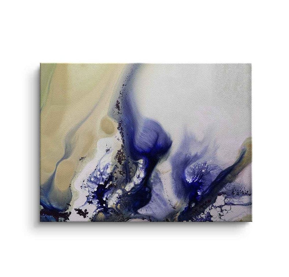 DOTCOMCANVAS® Leinwandbild Whirls of the Waterscape, Leinwandbild abstrakte moderne Kunst lila violet beige Strand Meer von DOTCOMCANVAS®