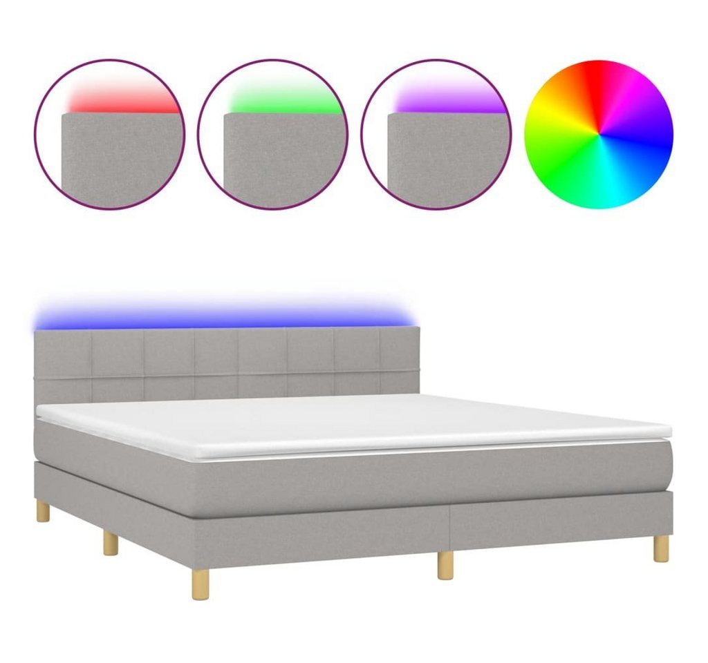 DOTMALL Bett LED Boxspringbett(Set, 2-tlg., Matratze und bett),Praktisches Kopfteil von DOTMALL