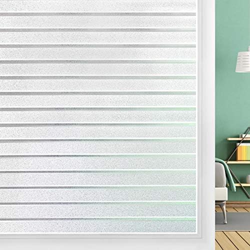 DOWELL Fensterfolie Sichtschutzfolie Fenster Sichtschutz Streifen 90x300cm, Selbsthaftend Blickdicht Klebefolie Milchfolie Selbstklebend Milchglasfolie Blickschutz Window Film für Bad Duschkabine von DOWELL