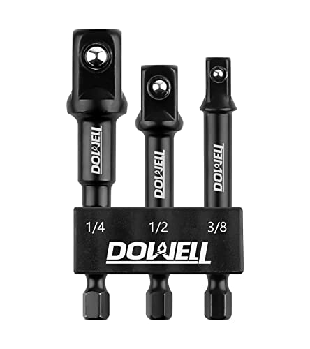 DOWELL Impact Grade Sockel Adapter Set Verlängerung Bit Mit Halter 1/4-Zoll, 3/8-Zoll, 1/2-Zoll Antrieb Sockel Set Power Bohrer Erweiterung Zu High Speed Schlagschrauber (3, 3-Zoll) von DOWELL