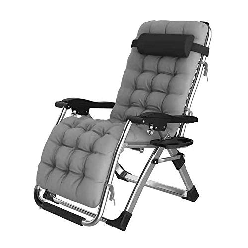 DQCHAIR Liegestuhl Hochleistungsklapp Camping Tragbar für Erwachsene Kinder, Sonnenliege Mit für Camping Home Office 65x75x115cm Multifunktionsstuhl (Color : Gray) von DQCHAIR