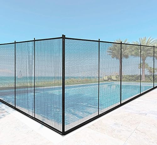 DREAMADE Poolzaun Gartenzaun, Sicherheitszaun für Pool Teich,faltbar, Teichzaun 3,60x1,25M, Shutzzau Garten Zaun mit Zubehöre, Schwarz von DREAMADE