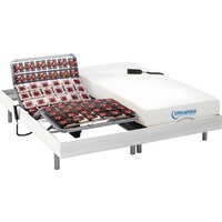 Relaxbett elektrisch - Matratzen mit Memory Schaum - HESIODE III von DREAMEA - mit OKIN-Motor - Weiß - 2 x 90 x 200 cm von DREAMEA