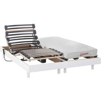 Relaxbett elektrisch - Matratzen mit oberem Teil aus Latex - TYNDARE von DREAMEA - Weiß - 2 x 70 x 190 cm von DREAMEA