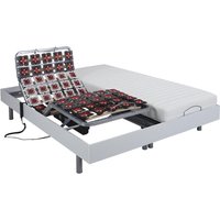 Relaxbett elektrisch - Latexmatratzen - CASSIOPEE III von DREAMEA - mit OKIN-Motor - 2 x 70 x 190 cm - Weiß von DREAMEA