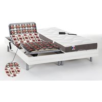 Relaxbett elektrisch - Matratzen 100% Latex mit 3 Zonen - JUPITER von DREAMEA - Weiß - 2 x 90 x 200 cm - mit OKIN-Motor von DREAMEA