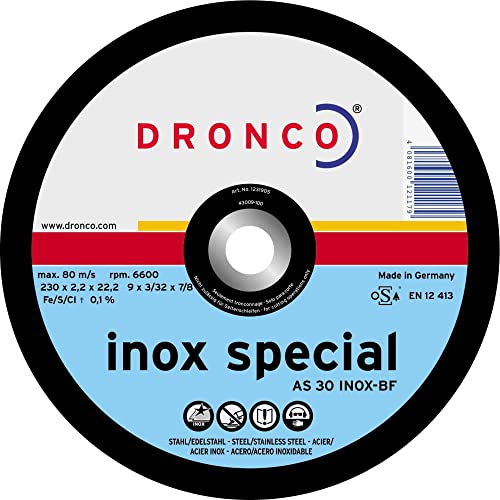 DRONCO AS30TINOX-125 - Disco de corte metal AS 30 T INOX Special, 125 x 2,5 mm von DRONCO
