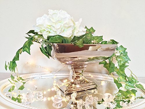 20 cm Keramikschale Hochzeitsdeko Pflanzgefäße Tischdeko Silber Blumenschale Silberschale Blumengefäß Schale Obst Bonbonschale Tafelaufsatz Nostalgie Obstschale Dekoschale mit Fuß Gebäckschale von DRULINE