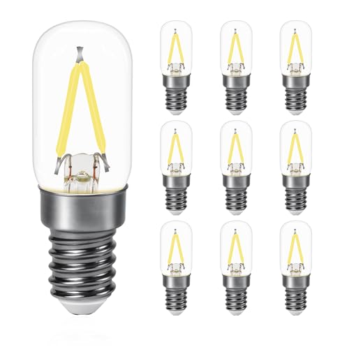 DSLebeen E14 LED Kaltweiß Glühbirne Kühlschranklampe 2W 250LM Ersatz Glühlampe 25W, 6000K Mini LED Birnen für Nachtlicht, Salzlampe, Kronleuchter Nicht Dimmbar 230V AC 10 Stück von DSLebeen