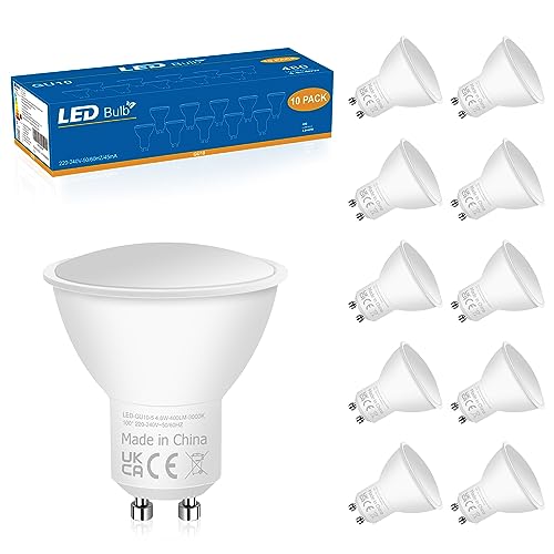 DSLebeen GU10 LED Warmweiss 3000K Lampe 400 Lumen Warmweiß Leuchtmittel 4.8W Lampen Ersetzbar für 50W Halogenlampen Abstrahlwinkel 120°Nicht-Dimmbar 10er-Pack von DSLebeen