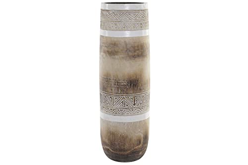 DT JR-161237 Vase Albasia, geschnitzt, Natur, 25 x 25 x 77,5 x 25 cm von DT