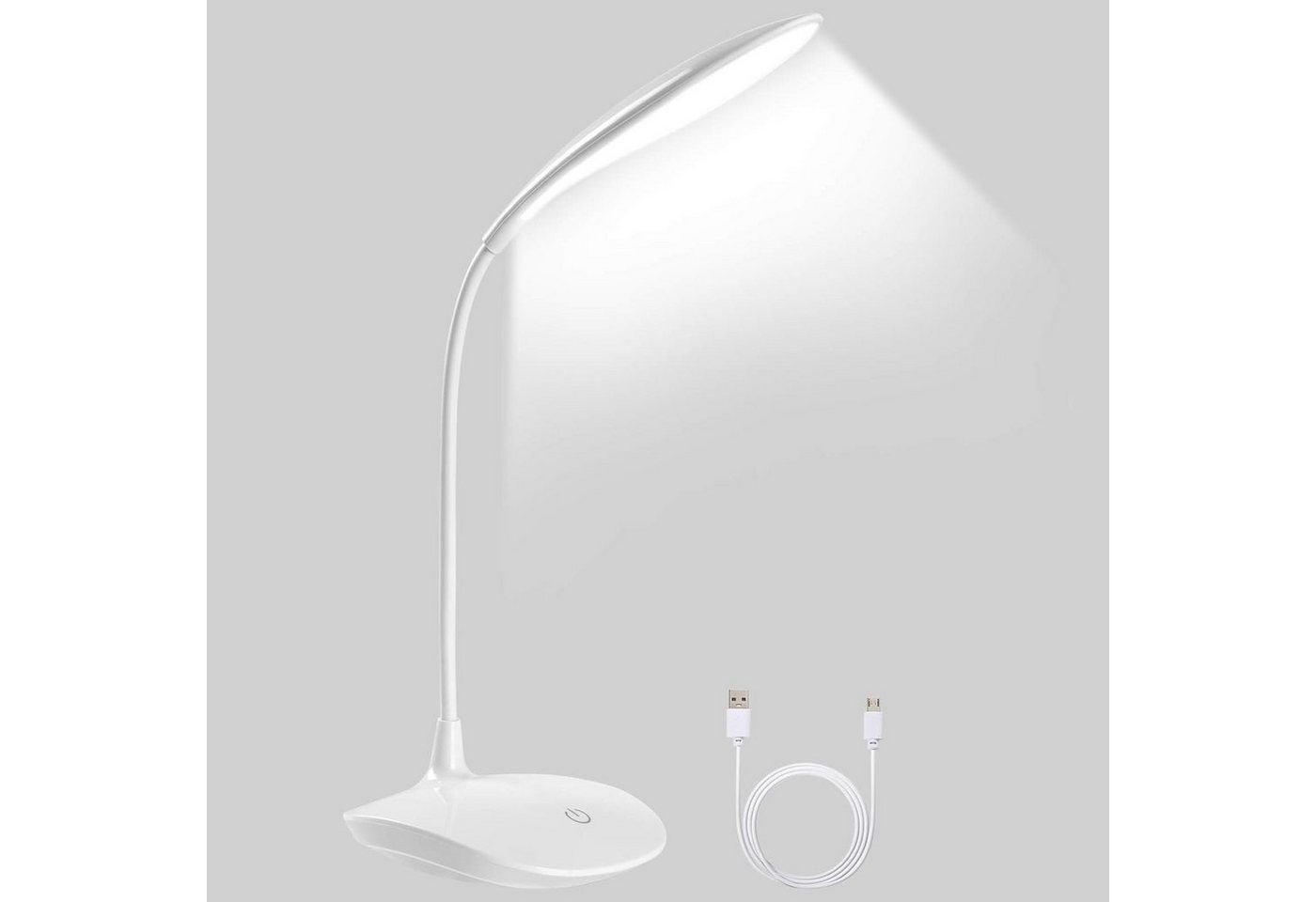 DTC GmbH LED Leselampe USB-Schreibtischlampe für die Augenpflege, Grundversion, LED fest integriert, 3 Helligkeitsstufen, USB-Laden, frei einstellbar von DTC GmbH