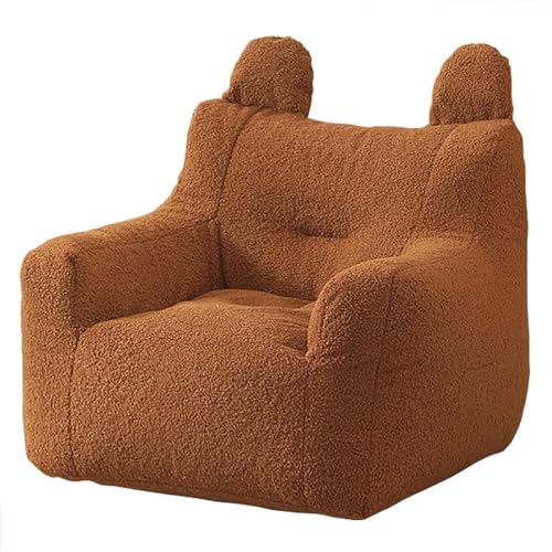 DTLEO Sitzsack-Lazy-Sofabezug (ohne Füllstoff), hochwertiger, weicher Teddy-Fleece-Stoff, Lazy-Sofa-Sitzsackbezug für Kinder und Erwachsene Kaninchen-Fluff-Imitation,Braun,M von DTLEO