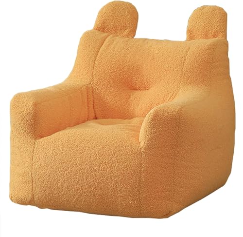 DTLEO Sitzsack-Lazy-Sofabezug (ohne Füllstoff), hochwertiger, weicher Teddy-Fleece-Stoff, Lazy-Sofa-Sitzsackbezug für Kinder und Erwachsene Kaninchen-Fluff-Imitation,Corn Yellow,XL von DTLEO
