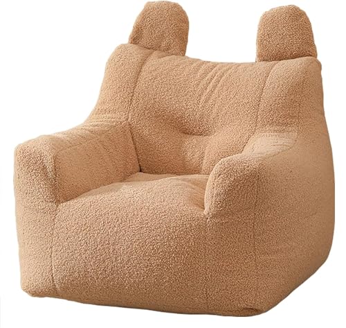 DTLEO Sitzsack-Lazy-Sofabezug (ohne Füllstoff), hochwertiger, weicher Teddy-Fleece-Stoff, Lazy-Sofa-Sitzsackbezug für Kinder und Erwachsene Kaninchen-Fluff-Imitation,Light Brown,XL von DTLEO