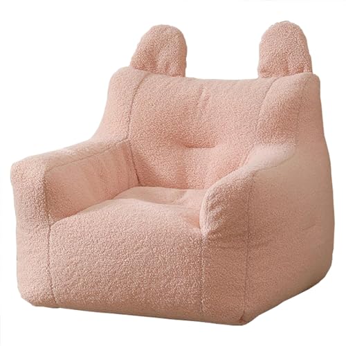 DTLEO Sitzsack-Lazy-Sofabezug (ohne Füllstoff), hochwertiger, weicher Teddy-Fleece-Stoff, Lazy-Sofa-Sitzsackbezug für Kinder und Erwachsene Kaninchen-Fluff-Imitation,Rosa,M von DTLEO