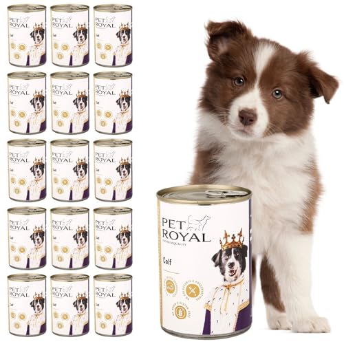 400g Hundefutter Pet Royal Lamm oder Kalb Premium Nassfutter getreidefrei Dose (24 x 400g, Kalbfleisch) von DTP-SOFT