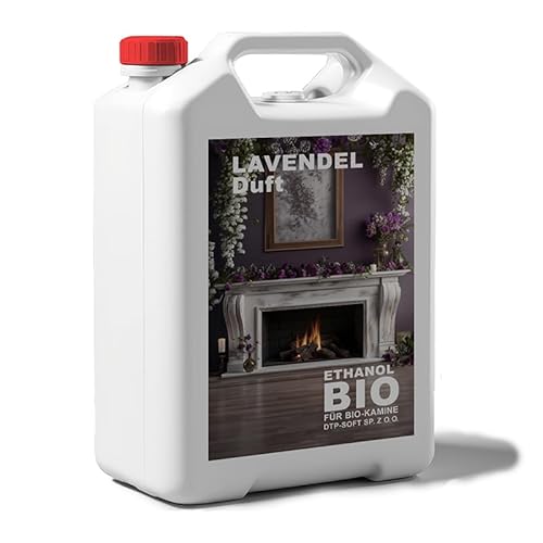 5 Liter Bioethanol Premium 100% fürAlkohol für Kamin (LAVENDELDUFT, 5L) von DTP-SOFT