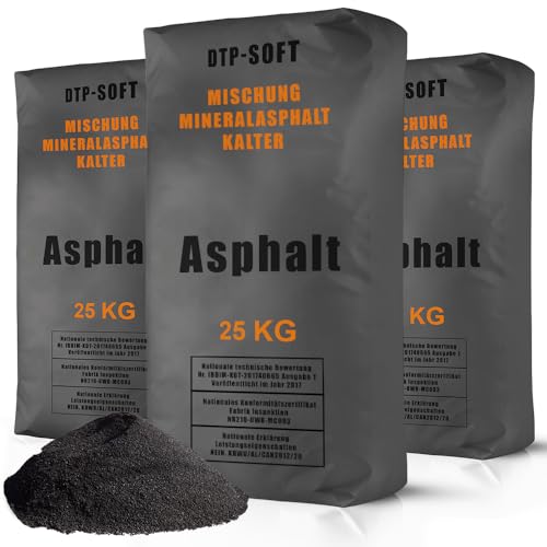 Kaltasphalt 0-8 mm Reparaturasphalt Asphalt Kaltmischgut (75kg) von DTP-SOFT