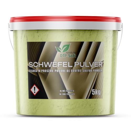 Schwefel Schwefelpulver Anorganisch 99,9% Sulfur fein gemahlen im Eimer (5KG) von DTP-SOFT