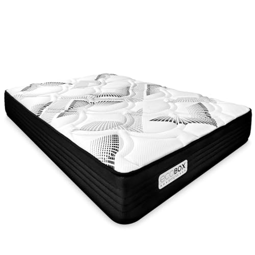 Dreaming Online Viskoelastische Hybridmatratze Eco Box mit Taschenfederkern, Memory Foam, Weiß, 160 x 190 cm von DUÉRMETE ONLINE