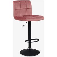 Barhocker 2x Barstuhl Kunstleder oder Stoff Tresenhocker Bar Sessel gut gepolstert höhenverstellbar mit Lehne eckig 451Y/Pink, Samt/DH0853 - Pink, von DUHOME