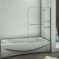 100X140cm Badewannenaufsatz Duschabtrennung Echtglas Duschwand Duschkabine - Transparent von DUSCHPARADIES-DE