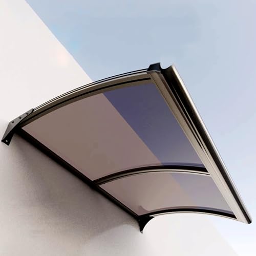 Modernes Polycarbonat-Vordach für Haustüren, Terrassentür-Fenster-Markisenüberdachung, stummes PC-Veranda-Markisendach, UV-Schutz-Dachüberdachungen, Regenschutz im Freien, 2,5 mm dick (45 x von DUSXLX