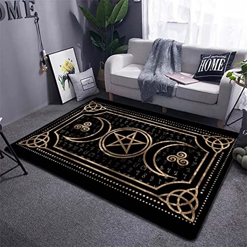 Teppich - Triple Moon Göttin Teppich Wicca Bereich Teppich Matte rutschfeste Fußmatte Flur Eingang Tür Teppich Schlafzimmer Dekor 160 * 230cm von DYBTPTOP