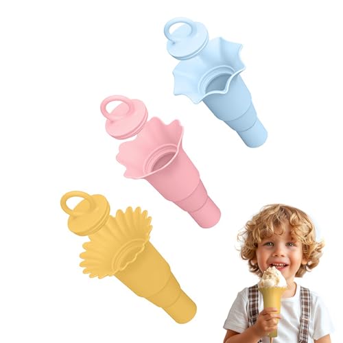 3 Stück Tropffreier Eis am Stiel Halter für Kinder,Popsicle Holder Wiederverwendbarer Eishalterung Kinder,Silikon Anti Tropf Eis Halter,BPA-Freie,Eislutscher Halter für Kinder von DZAY