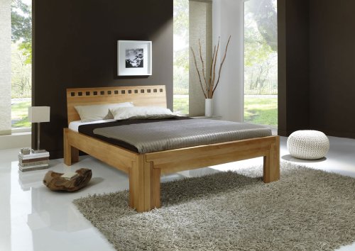 DaMi Holzbett Stella Plus B - Massivholz-Bett in Kernbuche - Metallfreies Stecksystem - Doppelbett, 140 x 200 cm von DaMi