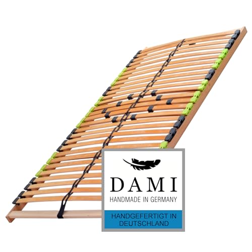 DaMi Lattenrost Basic Buchenholz (Zerlegt) - starr, 160 x 200 cm I 7 Zonen Lattenrahmen mit 5-Fach Härteverstellung für alle Bett-Matratzen, Buche Bettrahmen Holzleisten Lattenrosten Bett von DaMi