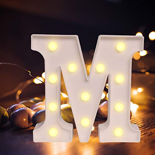 DaMohony LED-Markise mit 26 Buchstaben, beleuchtetes Schild, großes Festzelt, beleuchtete Buchstaben, 21,8 cm hoch, batteriebetrieben, warmweißes Nachtlicht für Hochzeiten, Party-Dekoration von DaMohony