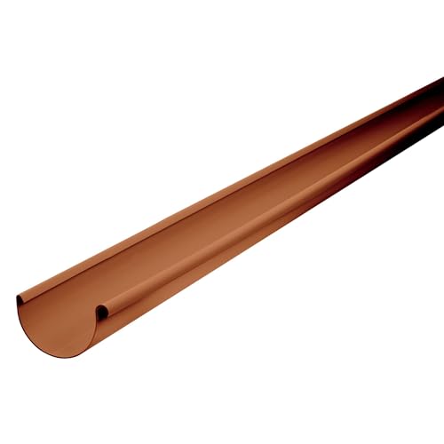 INEFA Dachrinne Kunststoff halbrund 200cm NW 125, Braun, Regenrinnen PVC, einfache Steckmontage, Made in Germany von INEFA