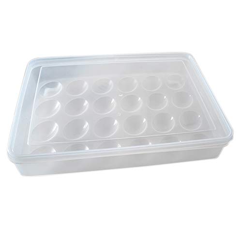 Dacvgog Eierhalter für Kühlschrank, Gefüllte Eierschale, Deckelkühler, Aufbewahrung von Eiern, Tablett mit 24 Eiern von Dacvgog