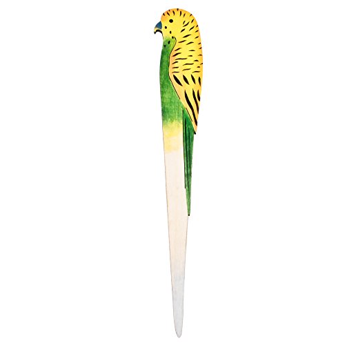 Dadeldo Living & Lifestyle Papagei Vogel Deko-Stecker Holz gelb-grün (28x4cm) von Dadeldo Living & Lifestyle