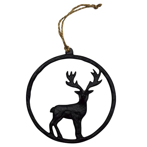 Hirsch Ring Dekohänger Aluminium schwarz 8cm Weihnachtsdeko von Dadeldo Living & Lifestyle