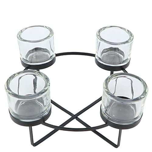 Kerzenhalter -Sala- Metall-Glas 12x16cm schwarz Dekoration Weihnachten von Dadeldo Living & Lifestyle