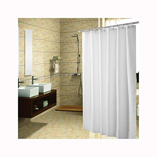 Daesar Duschvorhang Weiß 180x180, Duschvorhang Antischimmel Bad Vorhang Einfarbig Duschvorhänge Stoff Waschbar für Badewannen von Daesar