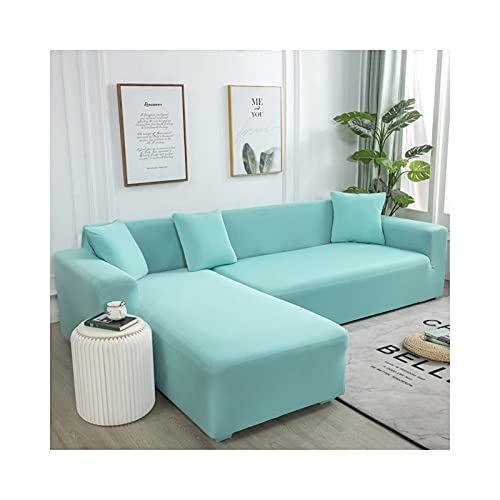 Daesar Couch Überzug Eckcouch 2 Sitzer, Sofabezug Wasserdicht Polyester Azur Überwurf für Sofa Elastisch 145-185 von Daesar
